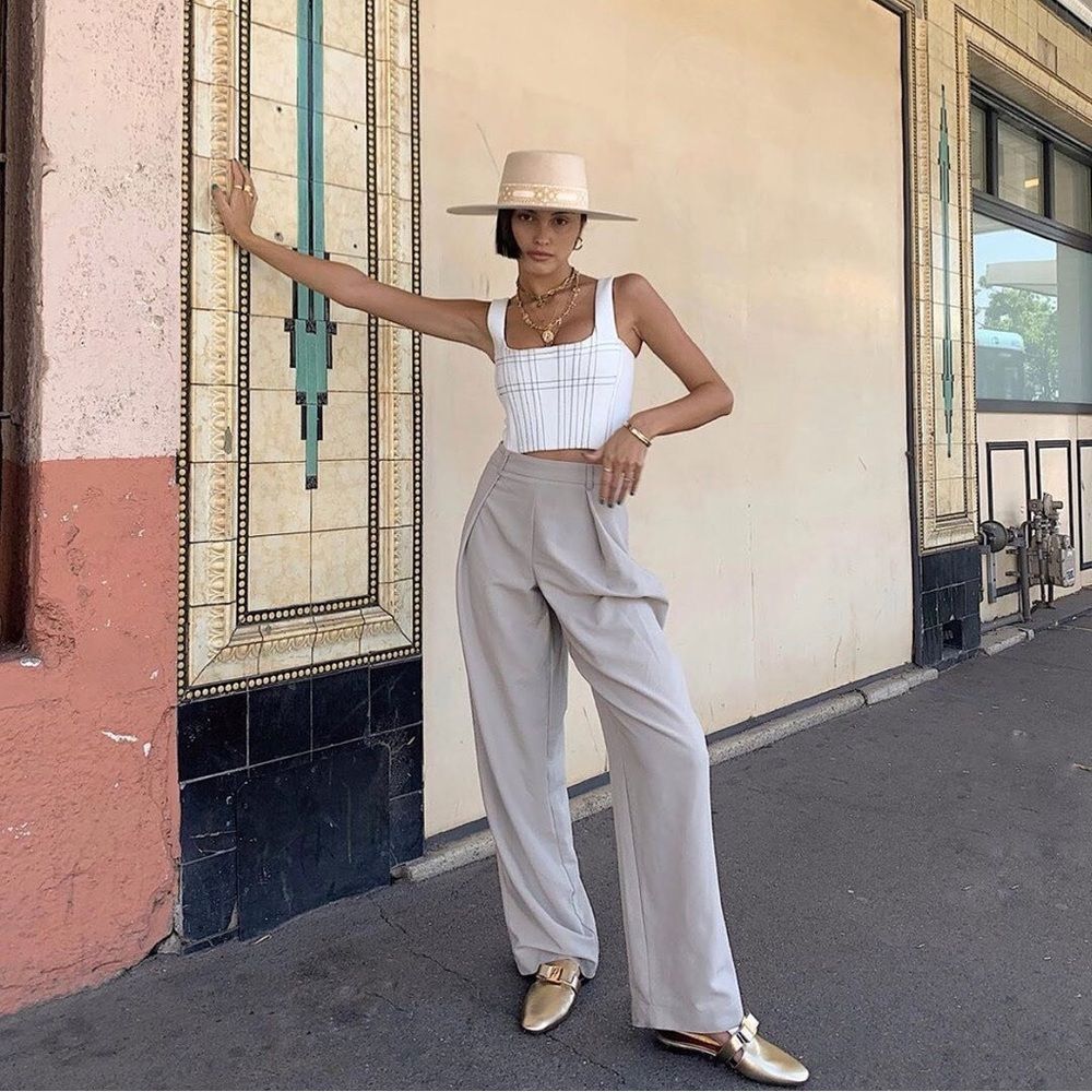LACK OF COLOR LOC SIERRA BOATER HAT CREAM GOLD VINTAGE RIBBON FREE PEOPLE WIDE - Picture 6 of 12
